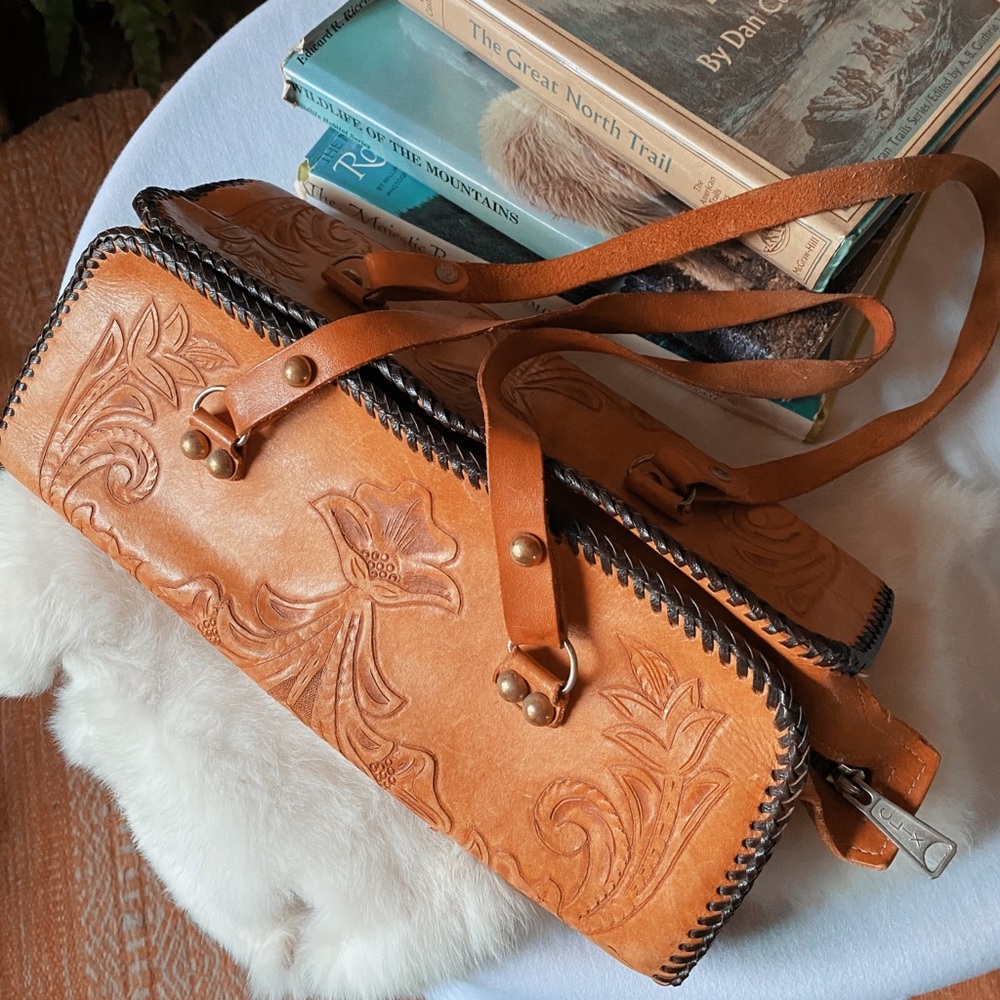 Vintage Hand-tooled Leather Purse